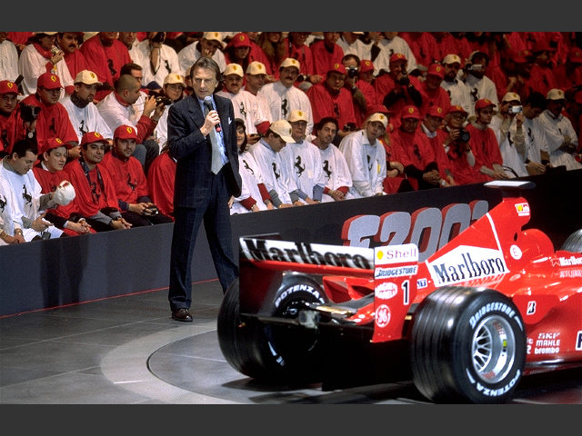 Ferrari's CEO, Luca Cordero di Montezemolo, holding his speech