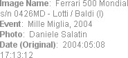 Image Name:  Ferrari 500 Mondial s/n 0426MD - Lotti / Baldi (I) 
Event:  Mille Miglia, 2004
Photo...