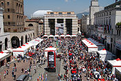 Scrutineering at the Piazza Vittoria