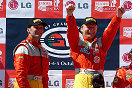 Fabio Babini and Philipp Peter celebrate on GT podium