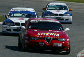 Gabriele Tarquini's Alfa Romeo 156Gta leads the Ravaglia BMW 320i of Fabrizio Giovanardi and Antonio Garcia