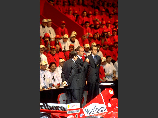 Rubens Barrichello holding his speech