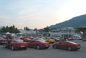 Ferrari parking on the roll-field in the evening sun