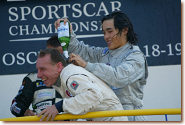 Champagne frolics for Andy Wallace and Hayanari Shimoda