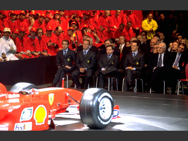 The pilots and Jean Todt sitting next to the top of Fiat's management