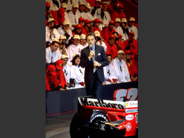 Luca Cordero di Montezemolo greeting the tifosi