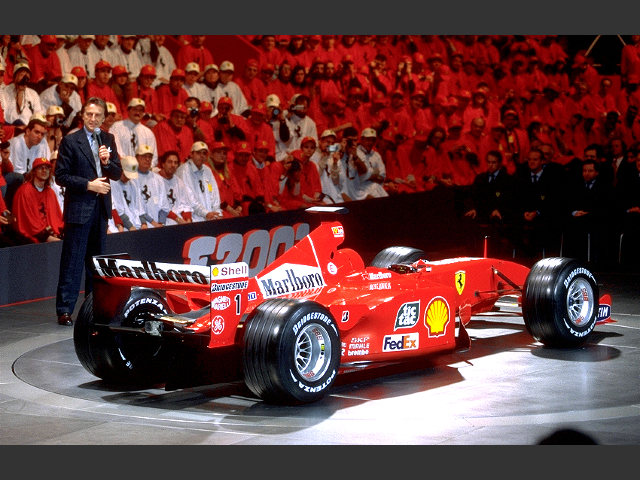 Ferrari's CEO, Luca Cordero di Montezemolo, holding his speech