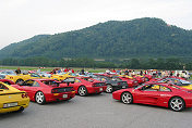 Ferrari parking on the roll-field in the evening sun