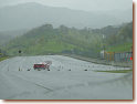 A chicane slows down the main stright (first day only). Rains, too.