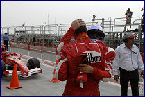 Michael Schumacher and Felipe Massa