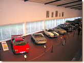 Part of display including Lamborghini Countach & Miura