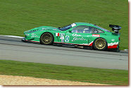 The Team Olive Garden Ferrari 550 Maranello approaches Turn 10 at Road Atlanta during Tuesday's American Le Mans Series testing session.