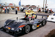 Emanuele Pirro ready to qualify his Audi R8R.  He qualified 10th, just in front of his teammate Michele Alboreto.