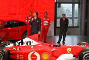 Luca di Montezemolo, Michael Schumacher, Rubens Barrichello and Jean Todt