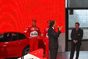 Luca di Montezemolo, Michael Schumacher, Rubens Barrichello and Jean Todt