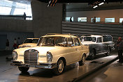 1964 M-B 220S, 1960 M-B 300 Mercedes Testing department measuring car (behind)