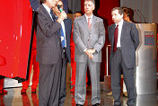 Gullwing doors of the Enzo Ferrari opened width, Luca di Montezemolo, Piero Ferrari and Jean Todt