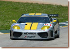 The Essex Racing Lola-Millington Prototype (front) leads the ACEMCO Ferrari 360 Modena through Road Atlanta's "S" turns during Tuesday's American Le Mans Series testing session.