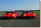 Veloqx Prodrive Ferrari 550 Maranello test at Snetterton 108462 yellow & 108612