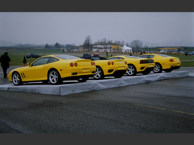 The current road models: 456 M GT(A), 360 Modena (F1), 360 Spider (F1), 550 Maranello