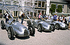 Auto Union D-Typ aus 1938, Bergrennwagen aus 1939 und ein D-Typ aus 1939 (v.l.n.r.)