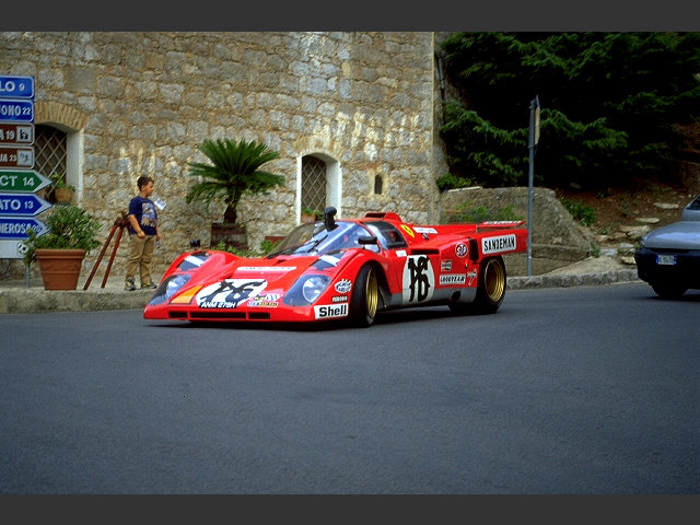 Ferrari 512 M s/n 1028 racing through Collesano