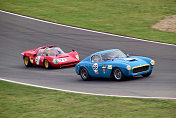 Dino 206 SP chasing a Ferrari 250 GT SWB Competizione, s/n 0834 & s/n 2179GT